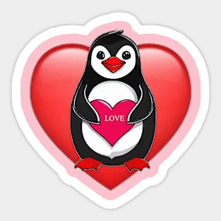 Penguin with love Sticker